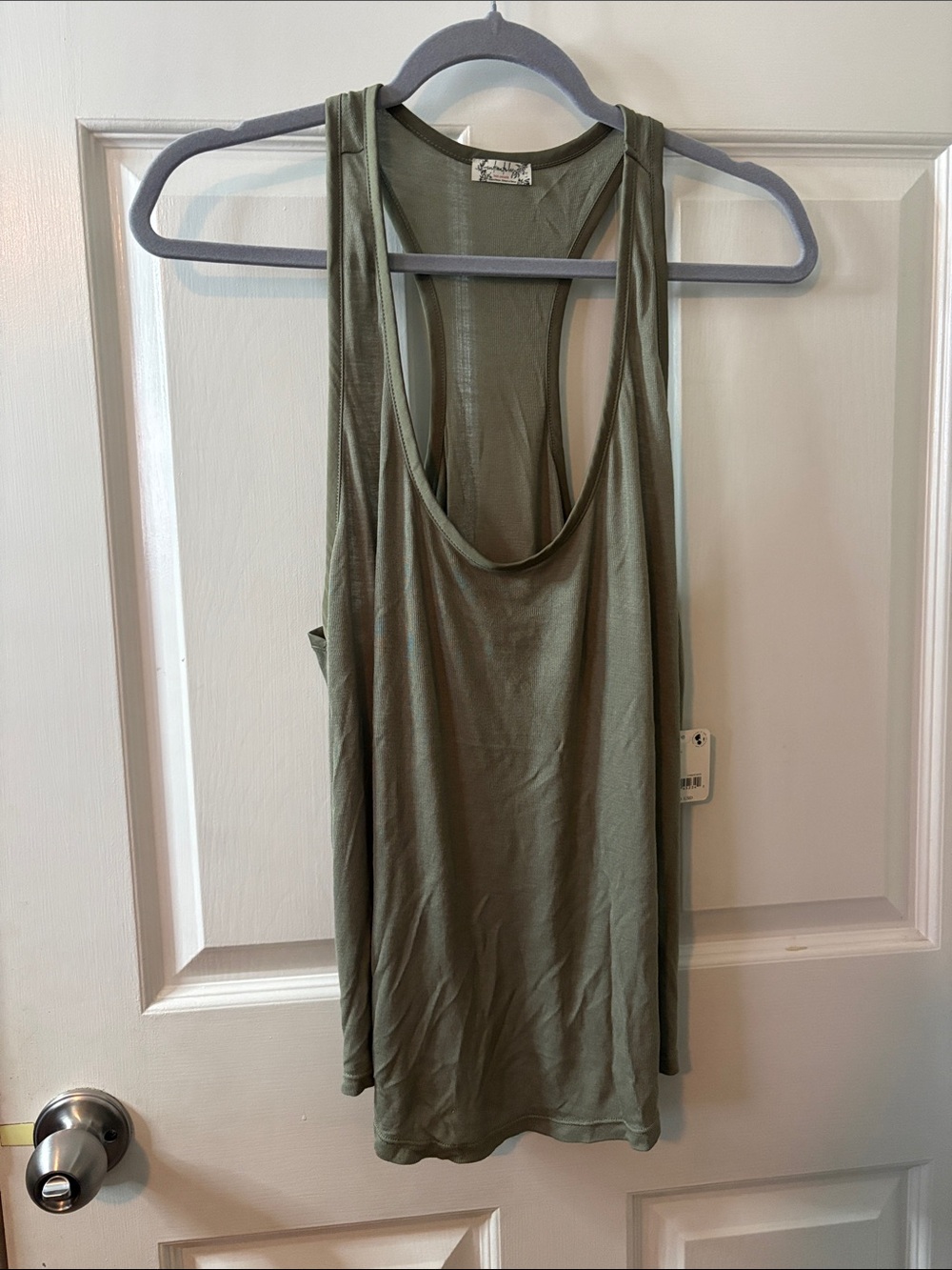 Free People Olive Green Racerback Tank Top